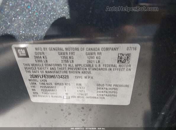 2GNFLFE39H6134328 2017 CHEVROLET EQUINOX Black Engine compartment view