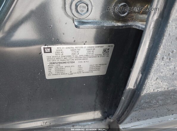 2GNFLFEK0H6157004 2017 CHEVROLET EQUINOX Gray Շարժիչի բաժամունքի տեսք