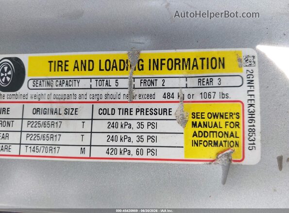 2GNFLFEK3H6185315 2017 CHEVROLET EQUINOX Silver Вид підкапотного простору