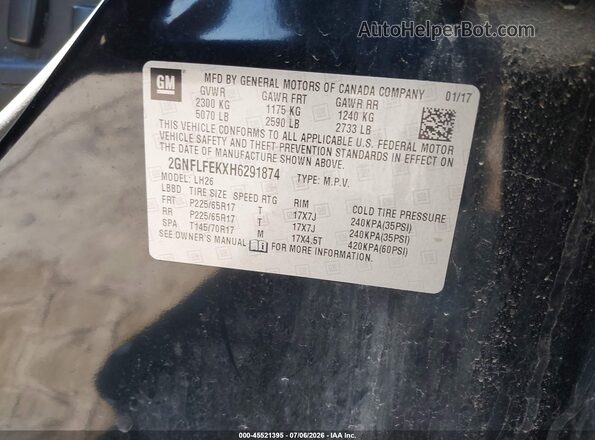 2GNFLFEKXH6291874 2017 CHEVROLET EQUINOX Black Widok komory silnika