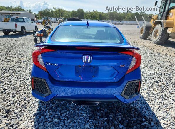 2HGFC1E52JH704713 2018 HONDA CIVIC Blue უკანა ხედი