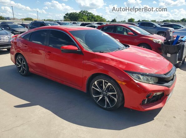 2HGFC1E59KH707142 2019 HONDA CIVIC Red წინა მარჯვენა