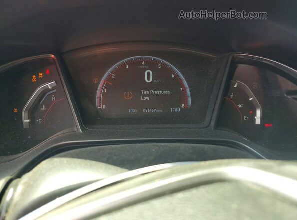 2HGFC1E59KH707142 2019 HONDA CIVIC Red ხელსაწყოთა პანელის ხედი