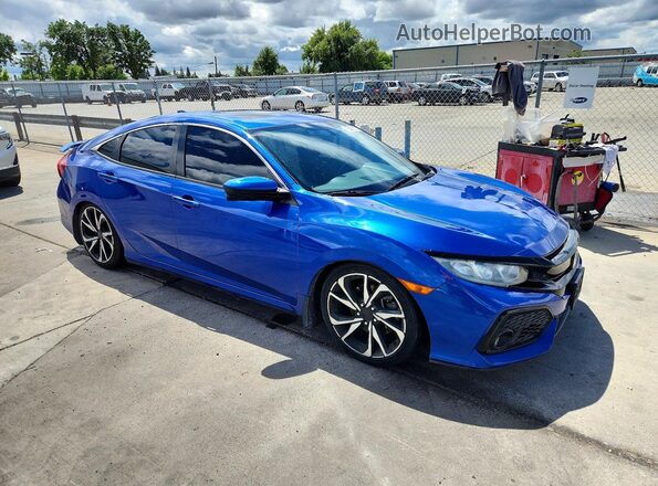 2HGFC1E5XJH704605 2018 HONDA CIVIC Blue Передня права чверть