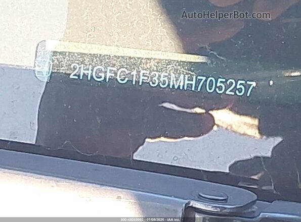 2HGFC1F35MH705257 2021 HONDA CIVIC Gray 