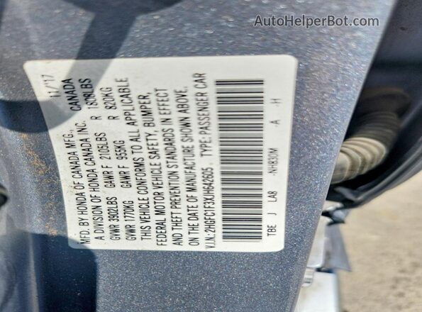 2HGFC1F3XJH642605 2018 HONDA CIVIC Серебряный Вид подкапотного пространства