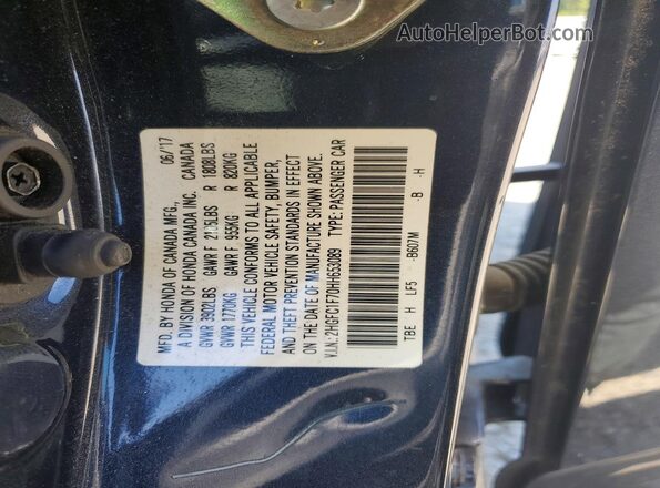 2HGFC1F70HH653089 2017 HONDA CIVIC Black Engine compartment view