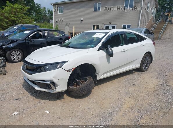 2HGFC1F73KH651182 2019 HONDA CIVIC White წინა მარცხენა ხედი სამი მეოთხედიდან