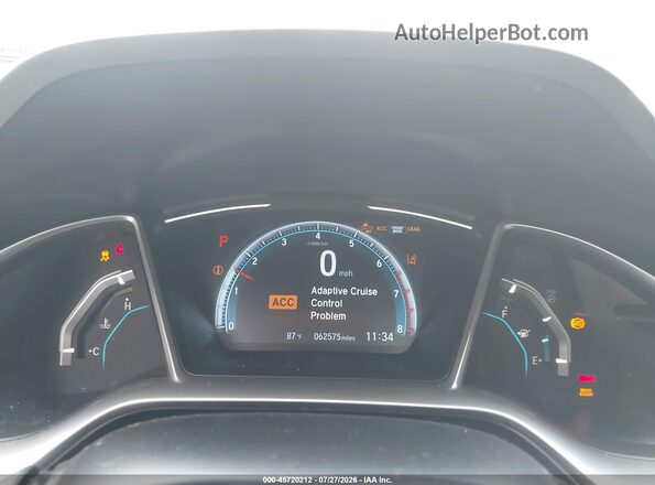 2HGFC1F73KH651182 2019 HONDA CIVIC White უკანა სავარძლების ხედი
