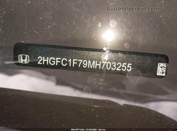 2HGFC1F79MH703255 2021 HONDA CIVIC Gray Widok wnętrza 360 stopni