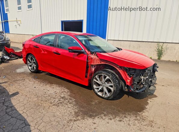 2HGFC1F92KH105152 2019 HONDA CIVIC Красный Передняя правая четверть
