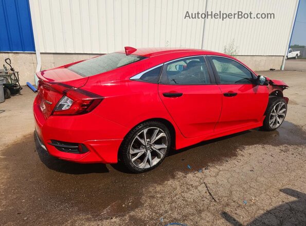 2HGFC1F92KH105152 2019 HONDA CIVIC Красный Задняя правая четверть