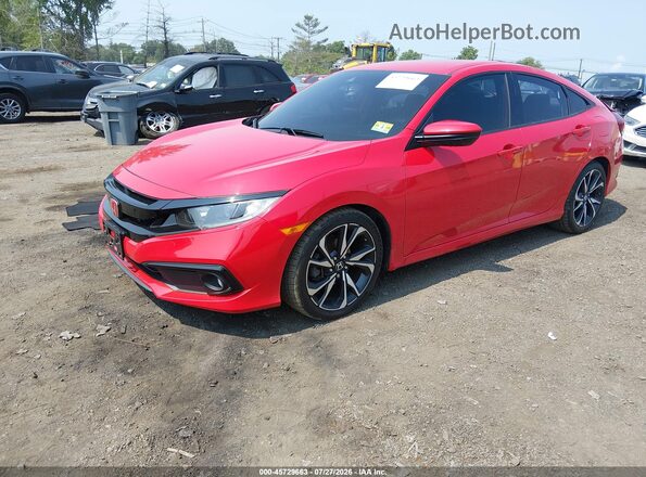 2HGFC2E82KH525945 2019 HONDA CIVIC Red წინა მარცხენა ხედი სამი მეოთხედიდან