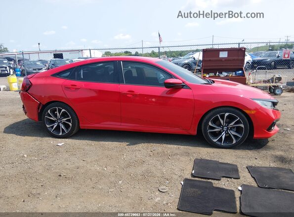 2HGFC2E82KH525945 2019 HONDA CIVIC Red უკანა სალონის ხედი