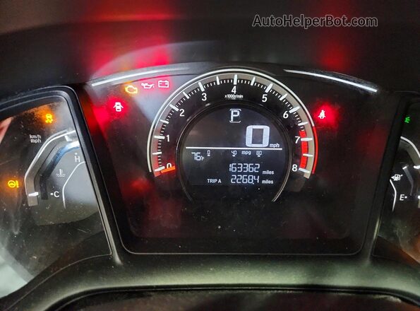 2HGFC2F50GH515328 2016 HONDA CIVIC Black Вид щитка приладів