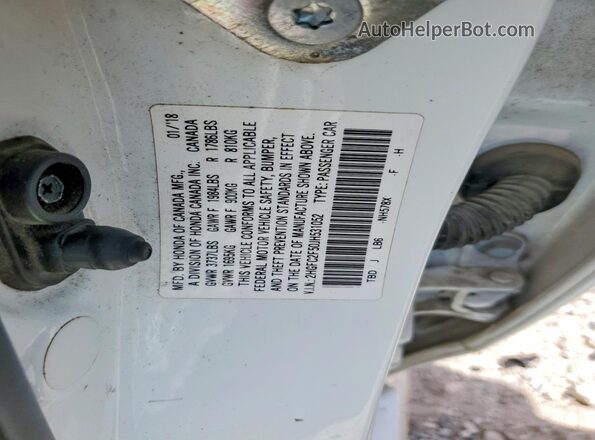 2HGFC2F50JH531052 2018 HONDA CIVIC Белый Вид подкапотного пространства