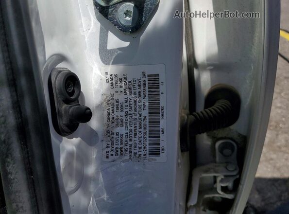 2HGFC2F50JH601794 2018 HONDA CIVIC White Շարժիչի բաժամունքի տեսք