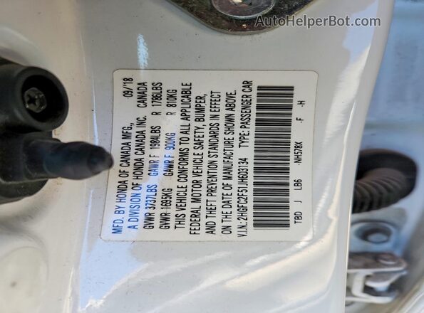 2HGFC2F51JH603134 2018 HONDA CIVIC White Շարժիչի բաժամունքի տեսք
