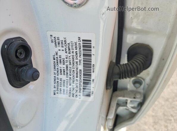 2HGFC2F52JH543008 2018 HONDA CIVIC White Вид підкапотного простору