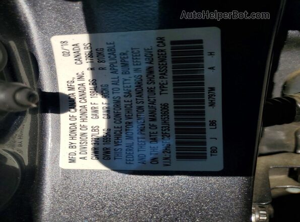 2HGFC2F53JH536066 2018 HONDA CIVIC Gray Widok komory silnika