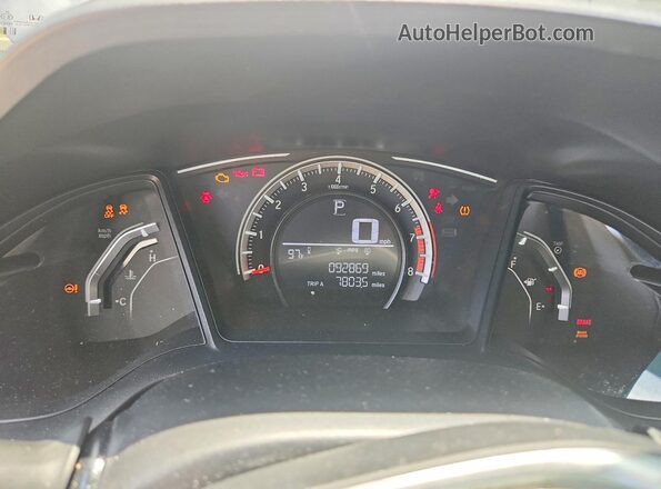 2HGFC2F53JH584893 2018 HONDA CIVIC Gray Instrument cluster view
