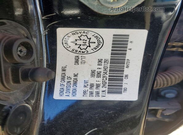 2HGFC2F54JH011291 2018 HONDA CIVIC Black VIN կոդի պիտակի տեսք