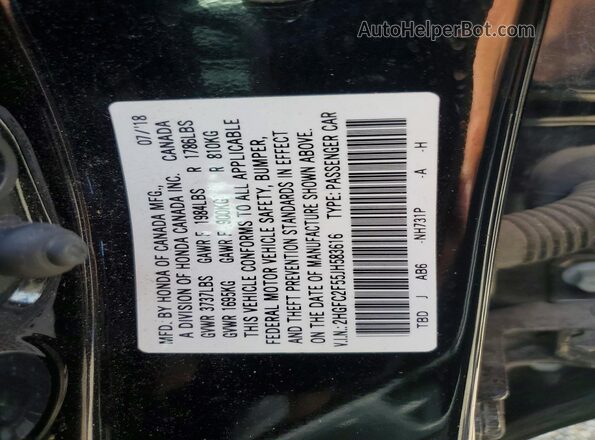 2HGFC2F55JH583616 2018 HONDA CIVIC Черный Вид подкапотного пространства