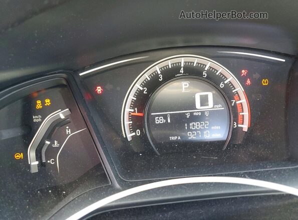 2HGFC2F56GH562718 2016 HONDA CIVIC Красный Вид щитка приборов