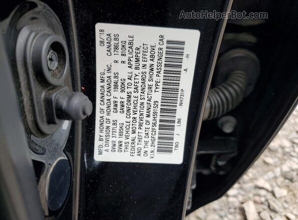 2HGFC2F56JH591529 2018 HONDA CIVIC Black ძრავის განყოფილების ხედი