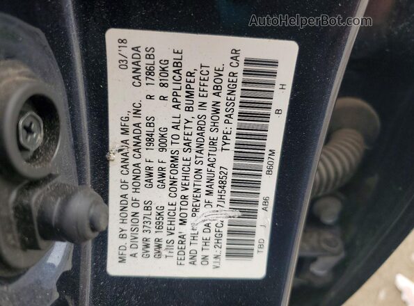 2HGFC2F57JH548527 2018 HONDA CIVIC Charcoal Vista del compartimento del motor
