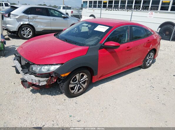2HGFC2F58GH538940 2016 HONDA CIVIC Red წინა მარცხენა ხედი სამი მეოთხედიდან