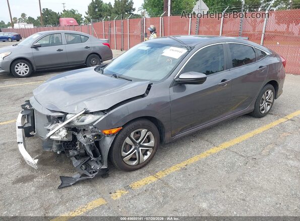 2HGFC2F58JH531932 2018 HONDA CIVIC Gray Առջևի ձախ երեք քառորդ տեսարան