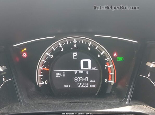2HGFC2F59HH573214 2017 HONDA CIVIC Silver უკანა სავარძლების ხედი