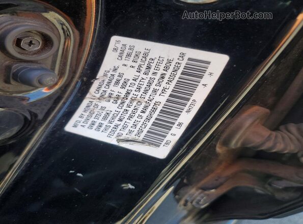 2HGFC2F5XGH568795 2016 HONDA CIVIC Black Engine compartment view