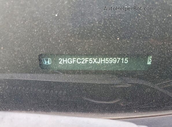 2HGFC2F5XJH599715 2018 HONDA OTHER Gray ძრავის განყოფილების ხედი