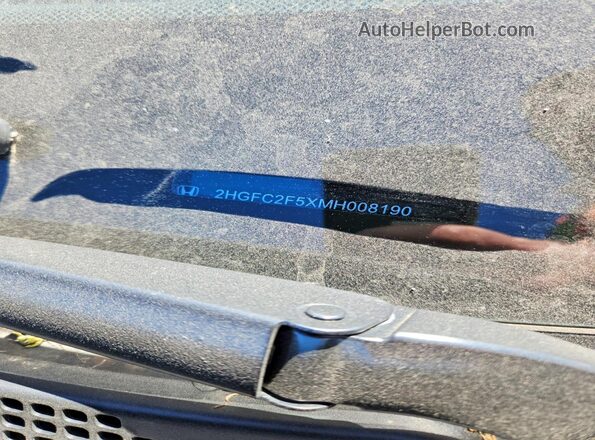2HGFC2F5XMH008190 2021 HONDA CIVIC Black VIN sticker view