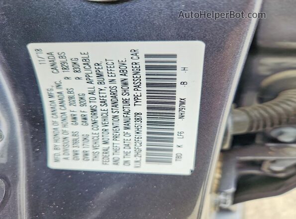 2HGFC2F61KH513878 2019 HONDA CIVIC Gray ძრავის განყოფილების ხედი