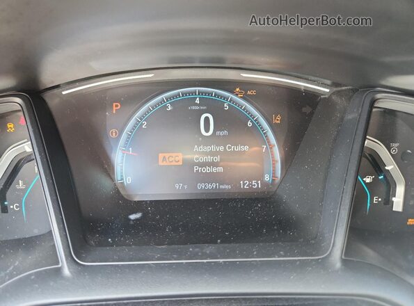 2HGFC2F61KH519700 2019 HONDA CIVIC White Widok zestawu wskaźników