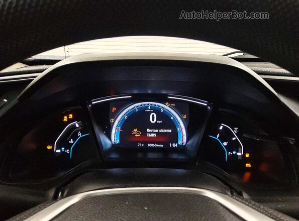 2HGFC2F61KH578407 2019 HONDA CIVIC Blue ხელსაწყოთა პანელის ხედი