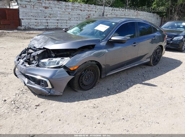 2HGFC2F62KH519608 2019 HONDA CIVIC Gray Առջևի ձախ երեք քառորդ տեսարան