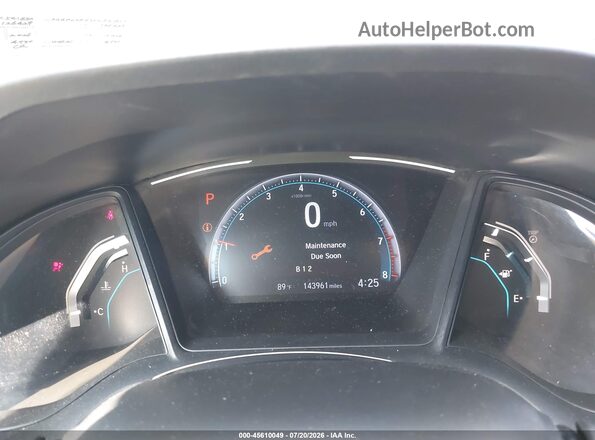 2HGFC2F62KH541852 2019 HONDA CIVIC Gray Vista de los asientos traseros