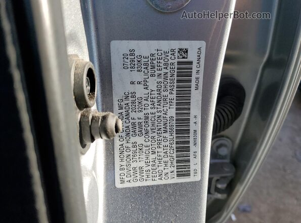 2HGFC2F63LH569709 2020 HONDA CIVIC Silver Engine compartment view