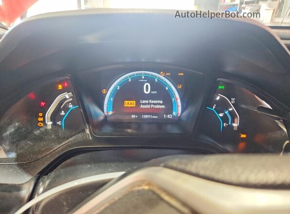 2HGFC2F65KH577695 2019 HONDA CIVIC Red Սարքավորումների վահանակի տեսք