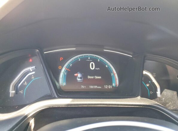 2HGFC2F65KH601137 2019 HONDA CIVIC White Вид щитка приладів