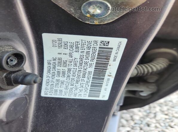 2HGFC2F66LH531956 2020 HONDA CIVIC Gray VIN კოდის სტიკერის ხედი