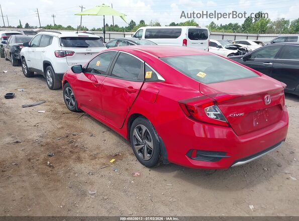 2HGFC2F69LH566507 2020 HONDA CIVIC Red Trasero izquierdo