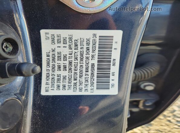 2HGFC2F6XKH504984 2019 HONDA CIVIC Синий Вид подкапотного пространства