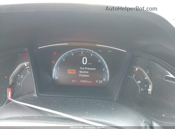 2HGFC2F6XKH509442 2019 HONDA CIVIC Black უკანა სავარძლების ხედი