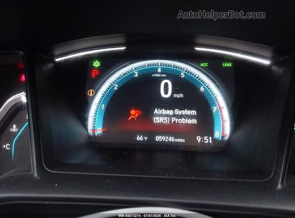 2HGFC2F6XKH548905 2019 HONDA CIVIC Blue Widok tylnych siedzeń