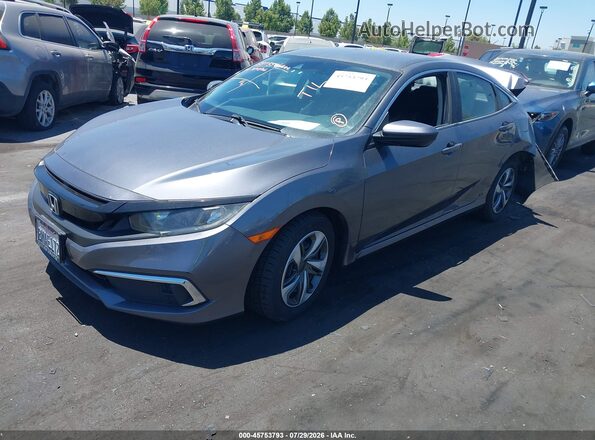 2HGFC2F6XKH591429 2019 HONDA CIVIC Gray წინა მარცხენა ხედი სამი მეოთხედიდან